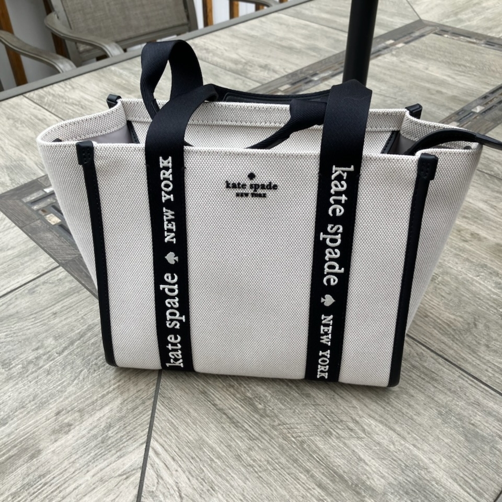 Kate Spade Black and White Logo Tote